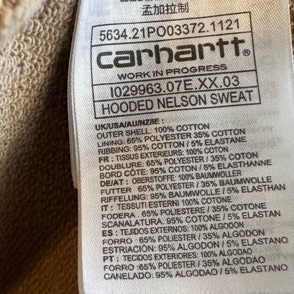 Carhartt Work In Progress Nelson Hoodie Bourbon Size Large - Picture 5 of 6